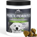 Probióticos para perros con enzimas digestivas naturales ● 4 Bill CFUs/2 Mandíbulas suaves ● Diarrea de perros Upset Stomach Yeast Gas Bad Breath Immunity Alergias Habilidad picazón Hot Spots ● 150 Conde