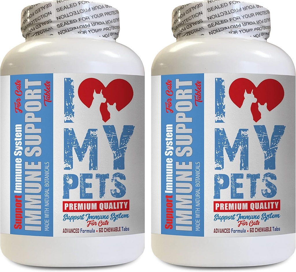 I LOVE MY PETS LLC Immune Boost for Cats - CAT Immune Support - Booster - Healthy Supplement - cat Liver Food - 120 Treats (2 Bottles)