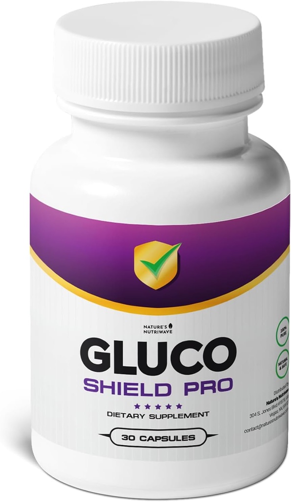GlucoShield Pro - Suplemento natural con vitaminas B1, B2, B6, Magnesio, Zinc &amp; Calcium ← Non-GMO, Stimulant-Free, Easy-to-Take