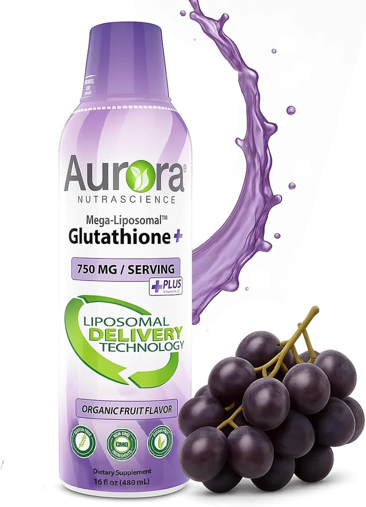 Aurora Nutraciencia, Mega-Liposomal Glutathione líquido + Vitamina C, Antioxidante, Immune System Support, 750 mg por Serving,16 fl oz (480 mL)