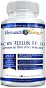 Investigación Acid Reflux Relief - Soothe GI Problemas - Melatonina, 5-HTP, Marshmallow Root - 60 cápsulas - Vegan
