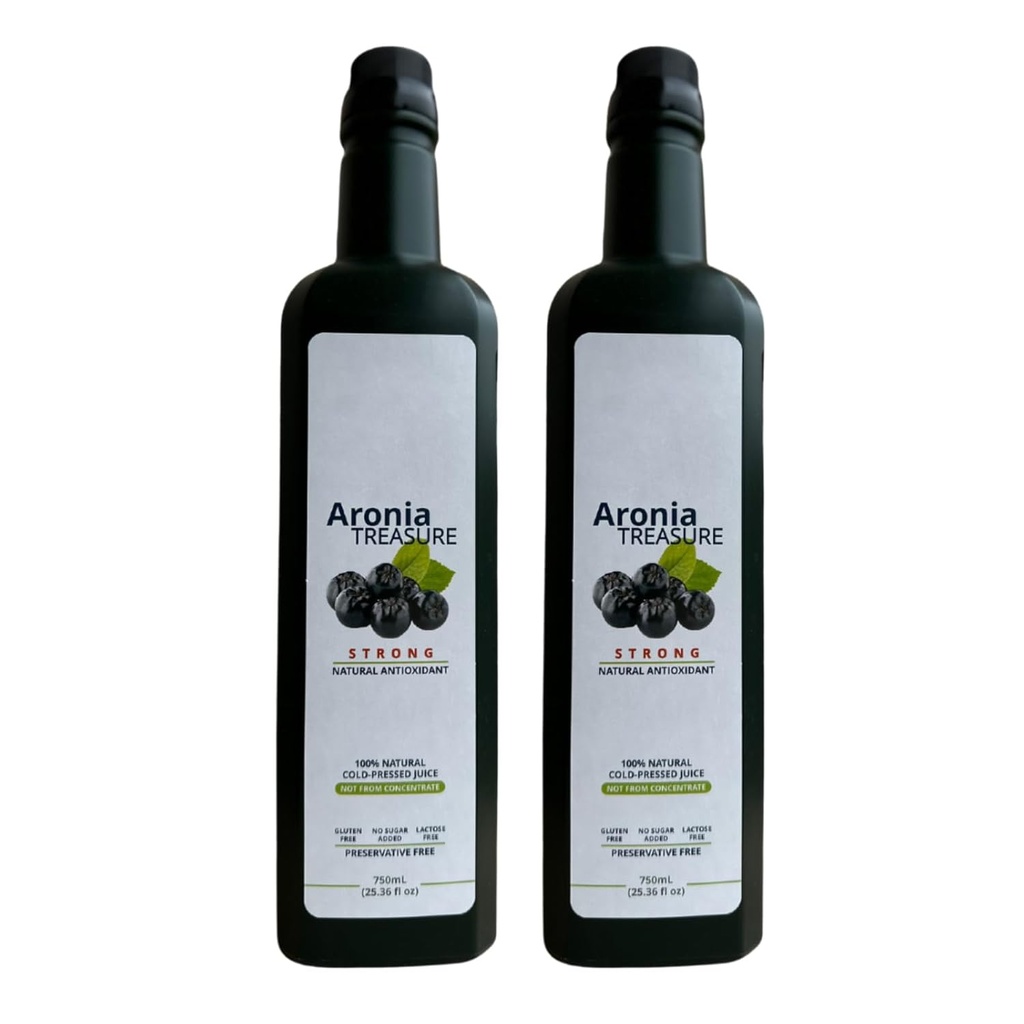 [2 x Tesoro de Aronia] 100% Aronia (Cokeberry) Jugo de Berry : 1 mes de suministro, 1 disparo por día