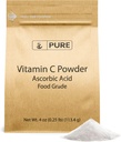 PURE ORIGINAL INGREDIENTES Vitamina C Polvo (4 oz) Ácido ascórbico, No GMO, Suplemento dietético