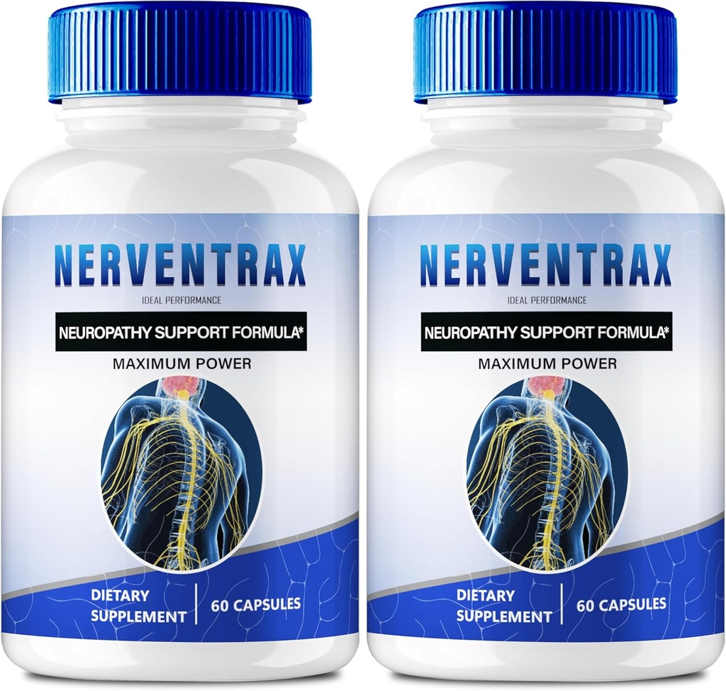 Nerventrax Suplementos cerebrales Memoria y Cápsulas de Focus, Nerventrax Advanced Formula Brain Health Pills Maximum Strength Nerven Trax All Natural Support Pills, Nerventrax Reviews (2 Pack)