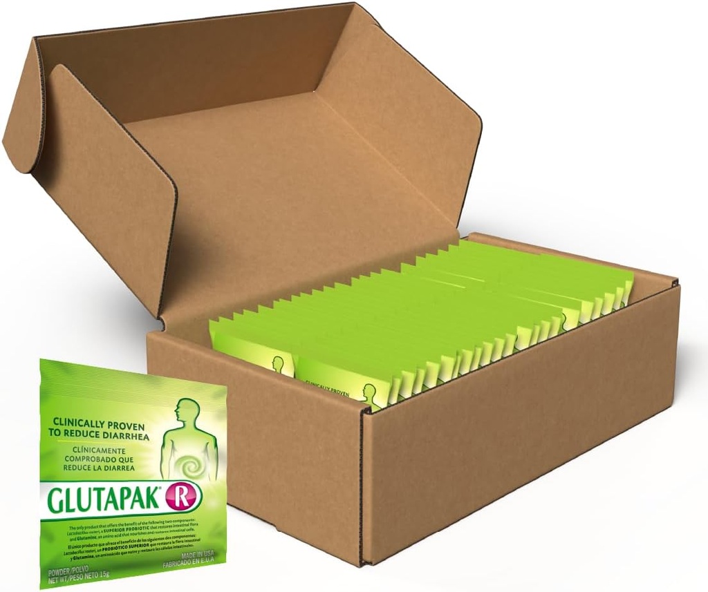 Powder de salud digestiva con L-Glutamine " Lactobacillus reuteri - Apoya Gut Barrier, Microbiome Balance " Absorción de nutrientes – 15g Sachets, 50-Pack, Gluten " Lactose Free