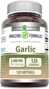 Fórmulas asombrosas Suplemento de ajo TENIDO 50 Mg Concentrate (100:1) TEN 5000 Mg Equivalente TEN 120 Softgels ANTE No-GMO ANTE Gluten-Free TEN Made in USA