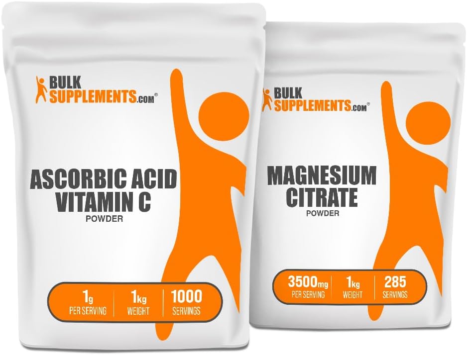 Ácido ascórbico (Vitamin C) 1kg + Citrato de magnesio 1kg Bundle