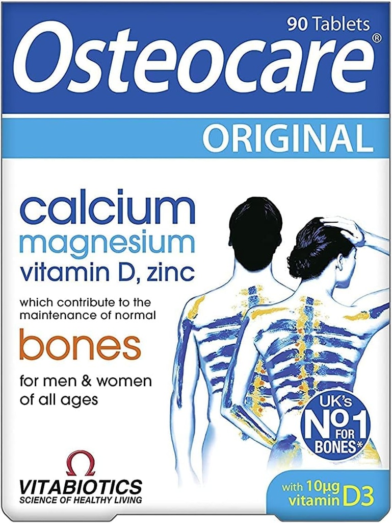 Vitabiotics Osteocare Calcium 800mg with Vitamin D3, Magnesium, and Zinc - Bone Health and Immunity Multivitamin Supplement for Men and Women - 90 Tablets