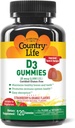 Country Life Strawberry & Orange D3 Gummies, 120 CT