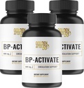 Dorado después de 50 BP-Activado - Suplemento de óxido nítrico con ácidos esenciales - Circulación de sangre y salud cardíaca Suplemento de apoyo - 3 botellas - 800 mg L Arginina, AAKG, L Citrulline