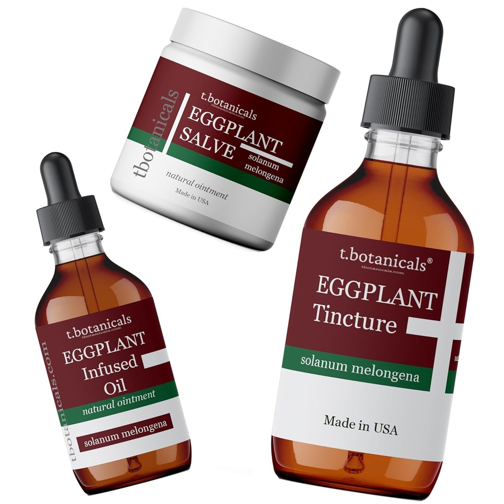 3-Piece Eggplant Skin Conditioning Set Eggplant Salve Tincture Oil Skin Cell Health Support Relief Regenerate Disorders de piel descolorada