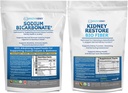 Organic Sodium Bicarbonate Alkaline Supplement 2LB & Bio Fiber Kidney Cleanse Detox 2.5 LBS Bundle – Apoya Kidney Health, Stomach Acid Neutralizer, Alkaline Superfoods, Immune Support Detox & Waste