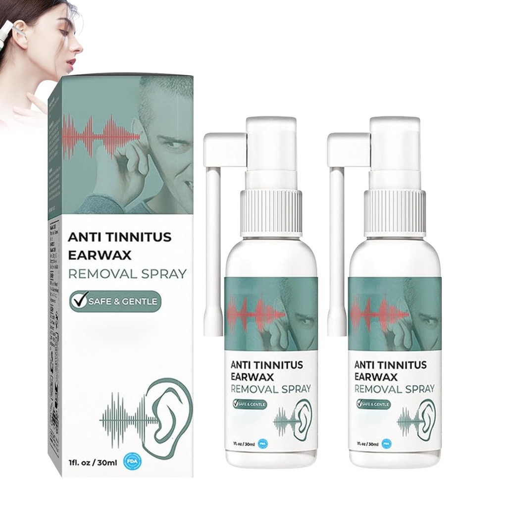 Spray de restauración de oídos, spray de eliminación de éraxtas anti Tinnitus, spray de limpieza de óxido de cera, radio de Tinnitus para el oído (2PCS)