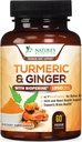 Curcumin Turmeric Suplemento 1950mg - 95% Curcuminoides con Turmeric Orgánica " Ginger, BioPerine Black Pepper for Best Absorption, Nature's Vegan Joint Support, Non-GMO, Bottled in USA - 60 cápsulas