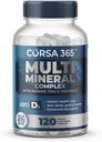 Suplemento multimineral Complejo de magnesio con minerales de traza para apoyo inmunitario - Suplemento de potasio de magnesio Calcio Vitamina D Zinc Cooper Suplemento de hierro para hombres Mujeres - 120 cápsulas