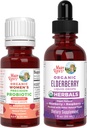 MaryRuth Organics Precision Probiotic for Women (Raspberry) & Elderberry Drops (Blueberry) TEN USDA Organic TEN Vitamins for Gut Health, Immunity, " Global Wellness TEN Vegan, Non-GMO, Gluten Free