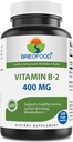 Brieofood Vitamina B2 (Riboflavin) 400mg, 120 Veggie Capsules - Gluten Free, Non-GMO