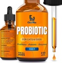 Liquid Probiotics for Dogs and Cats – 6 Billion CFU Pet Digestive Support – Dog Probiotics with Enzymes – Cat Probiotic Supplement – 2-oz Bottle