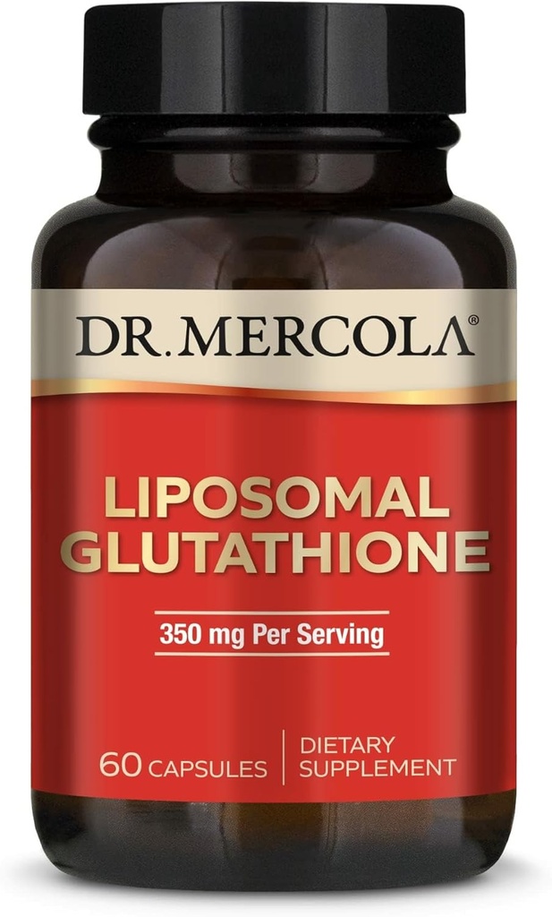 Dr. Mercola Liposomal Glutathione - 350 mg por Serving - Supports Energy Production - High Absorption - Non-GMO, Gluten-Free &amp; Soy-Free - 60 Capsules (30 Servings)