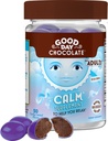 Chocolate de buen día Suplemento de calma natural para adultos, mezcla de camuflaje, teanina, magnesio, comercio justo y chocolate no transgénico, 50 piezas