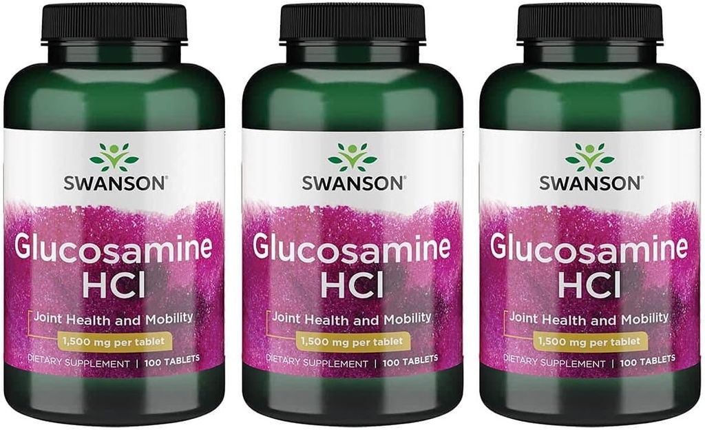 Swanson Glucosamine Hcl 1500 Milligrams 100 Tabs (3 Pack)