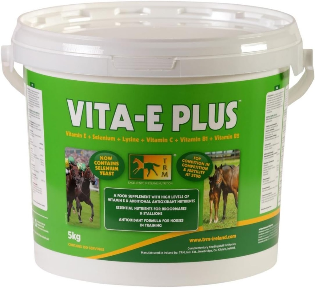 TRM Vita-E Plus Equine Horse Feed Suplemento ← Vitamina E y Antioxidantes - 11 lb (5kg) - 11 lb