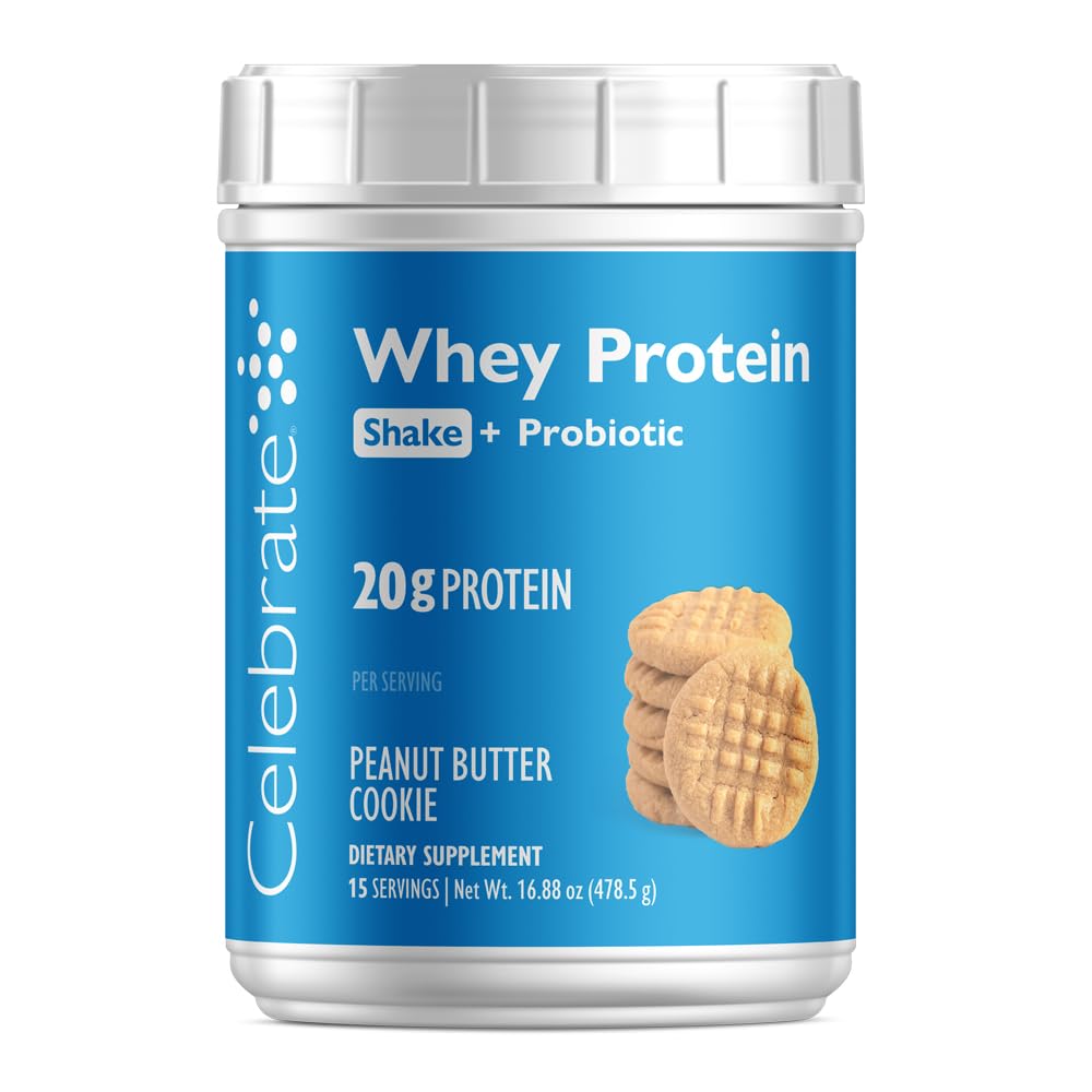 Celebrate Vitamins Rebuild Protein Powder with Probiotics & Prebiotics - 20g Whey Isolate Protein, High Fiber, for Post Bariatric Surgery Patients - PB Cookie (15 Servings)