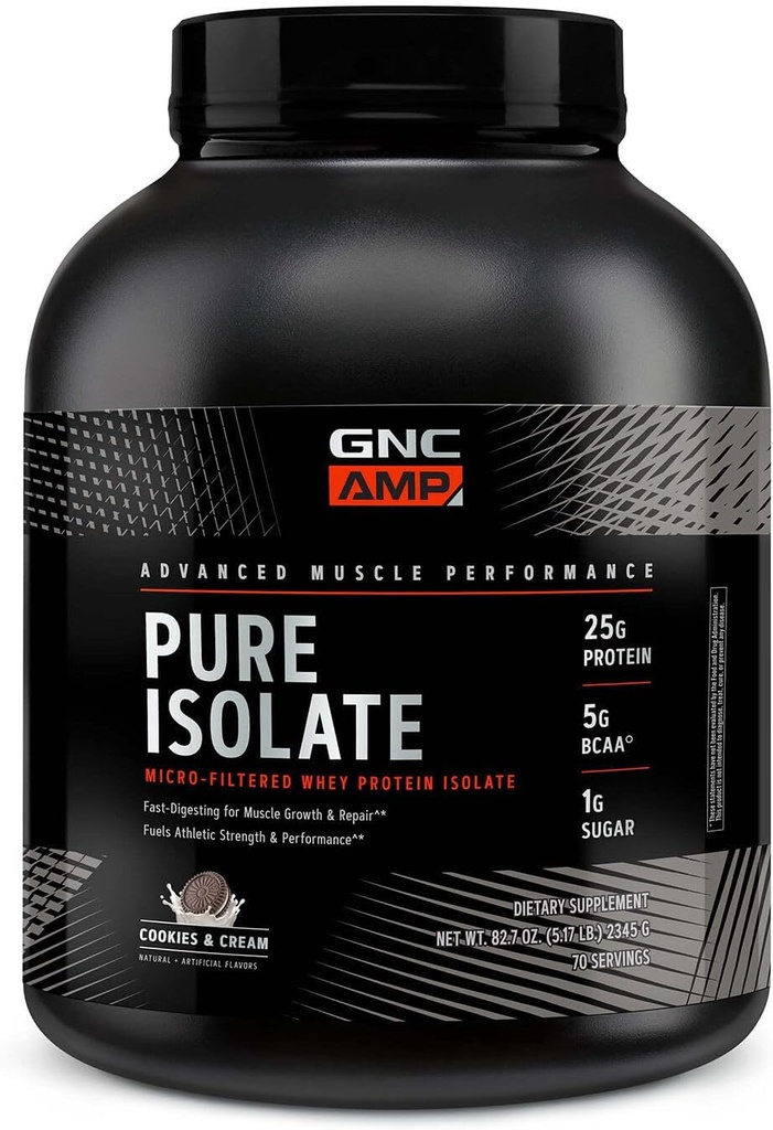 GNC AMP Pure Isolate Whey Protein - Cookies &amp; Crema (70 Servimientos)