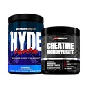 PROSUPPS Hyde Signature Sustained Energy Pre-Workout, Blue Razz - 60 Servings, y Creatine 300 Bundle