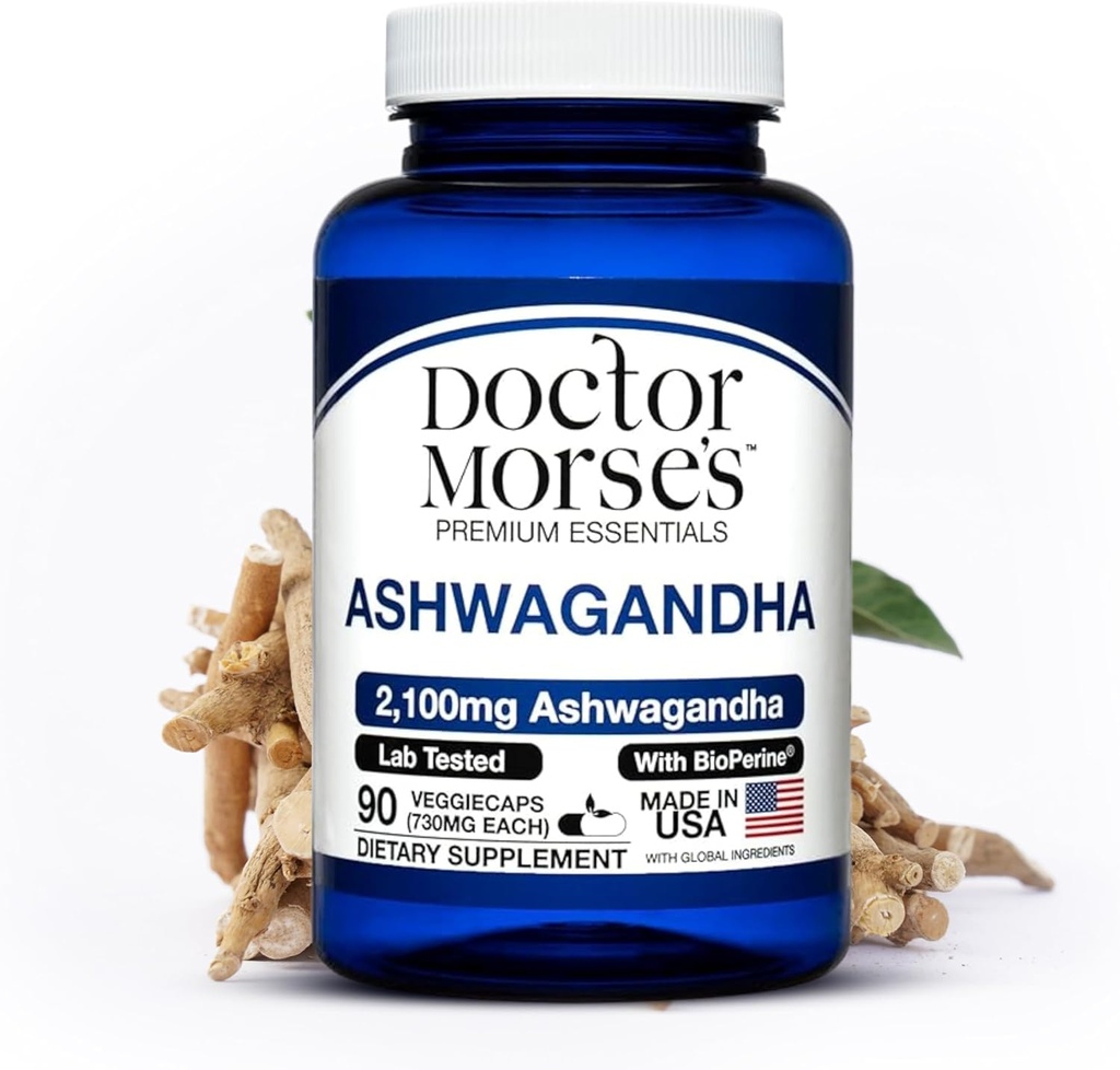 Ashwagandha 2100mg Suplemento, Pure Ashwagandha Powder and Root Extract, Bioperine Black Pepper, Made in FDA-Registered, NSF-Certified Facility, Supports Healthy Stress Levels, 90 Capsules