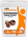 BulkSupplements.com Glucomannan Powder - de Konjac Root Extract Powder, Glucomannan Supplements - Gluten Free, 2g per Serving, 500g (1.1 lbs) (Pack of 1)
