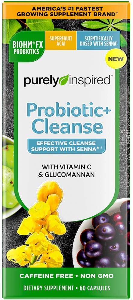 Detox Cleanse ← Puramente Inspirado 7 Días Cleanse + Probióticos ← Acai Berry Cleanse ← Todo Cuerpo Cleanse Detox para Mujeres &amp; Hombres ← Body Detox con Senna Leaf, Probióticos " Enzymes Digestivos Silencio 60 Con