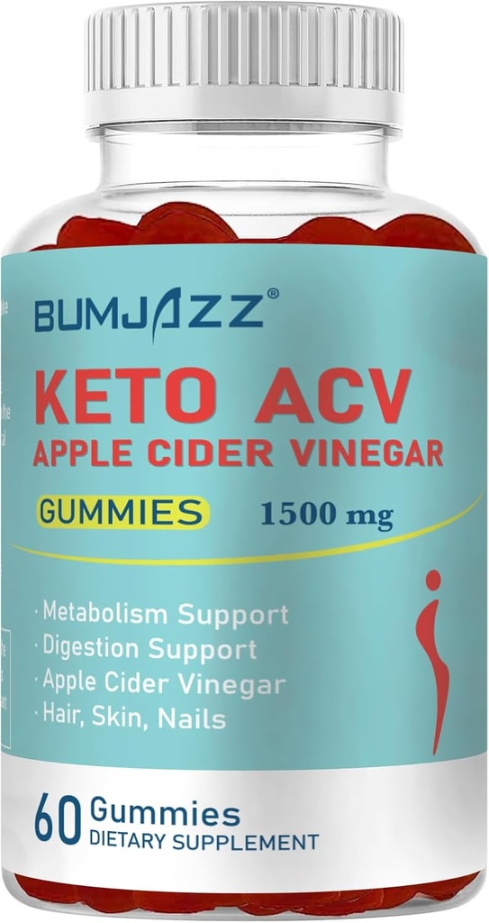 Keto ACV Gummies Boost Mаtabolism with Apple Cider Vinegar Keto Suplementos - Gluten-Free - Fórmula para Mujeres - 1500mg - 60 Condes