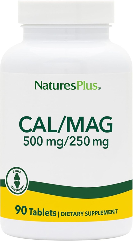 NaturalezasPlus Cal/Mag - 90 Tablas Vegetarianas - 500 mg Calcio &amp; 250 mg Magnesio - 90 Serviciones