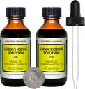 Iodo de Lugol / 2% Solución / 4 Oz en dos botellas de vidrio ámbar / gotas libres / EE.UU.