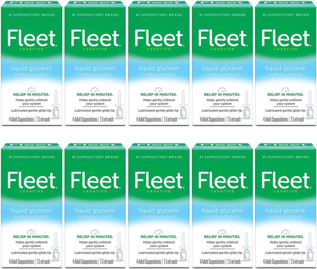 Fleet Liquid Glycerin Suppositories, 4 Conde (Pack of 10)