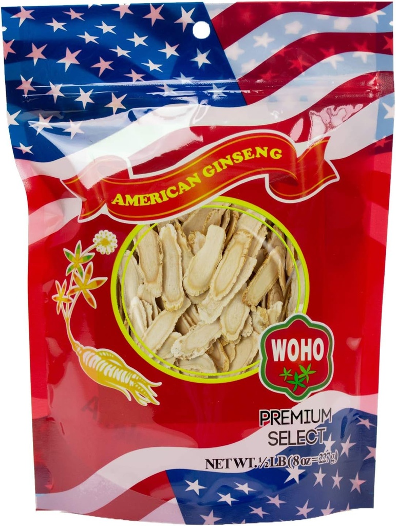 WOHO American Ginseng #127.8 Bolsa de Slice grande 8oz
