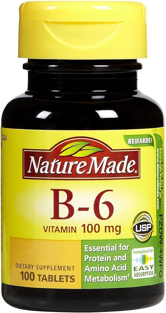 Nature Made Vitamina B6 100 mg Tabs, 100 ct