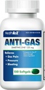 HealthA2Z® Gas Relief Simethicone Silencioso 125mg Silencio Aliviado de Stomach Incomodidad y Gas Silencioso Anti Flatulence ¦ Alivia Gas Fast and Bloating (150 Condes (Pack of 1))