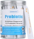 Probióticos ZEBORA para Mujeres, Hombres y Niños, Prebióticos y Probióticos Polvo para la Salud Digestiva e Inmunitaria - Apoyo sano-Respiratorio-System Gluten Libre y No GMO, 30 Packets