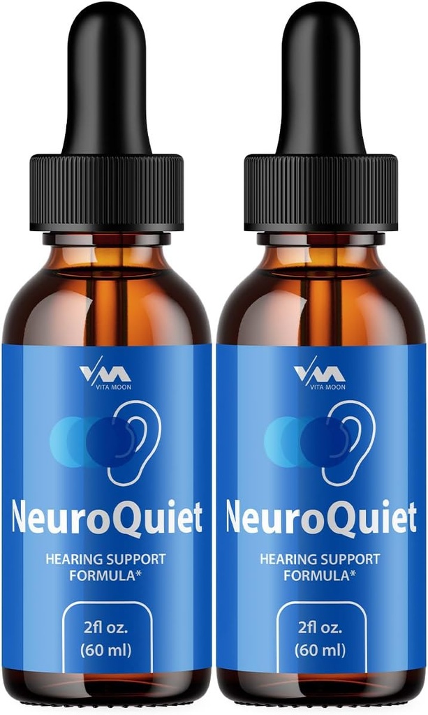 (2 Pack) NeuroQuiet Drops - Neuro Quiet Advanced Formula Hearing Support, Cognitive Health, y Global Wellness, 2 Month Supply