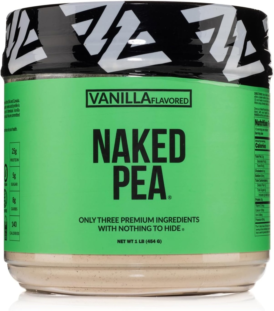 Vanilla Pea Protein Isolate from North American Farms, Only 3 Ingredients, Vanilla Vegan Protein, Gluten-Free, Soy Free, GMO Free - 1LB