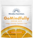 GoMindfully Orange Super Calm Magnesium Powder Drink Mix for Hydration, Recovery, Immunity and Energy with Trace Minerals, Essential Vitamins, L-Theanine y B Vitamin Complex