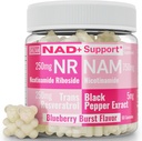SHIZAM Nicotinamide Riboside NR NAM Resveratrol Gummies, 1000mg NAD + NAD + Plus Nrf2 Activador Booster w Pure Niacinamide Vitaminas B3 Capsules Píldoras Suplementos de Polvo Alt NDA Regenerador 500mg
