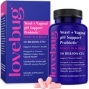 Probióticos de LOVEBUG para mujeres con Pancran® – Probióticos de múltiples niveles de apoyo UTI, BV, Odor &amp; PH Balance - Probióticos vaginales para mujeres Flora íntima y salud digestiva - 30 cápsulas