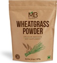 MB Herbals Wheatgrass Powder 8 oz (1/2 lb) TEN 100% Puro, No GMO, Lab Tested, Gluten-Free TEN Fine Green Powder for Juices, Smoothies & Daily Greens TEN Vegan-Friendly