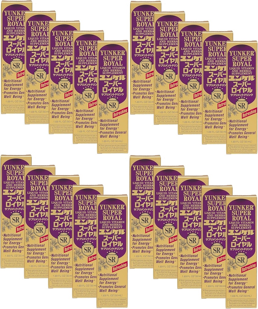 Super Royal, Vitamina Líquida " Suplemento herbario, suplementos herbarios, energía herbaria, reduce la fatiga física y la fatiga, 1,69 Fl oz, hecho en Japón (Pack of 20)