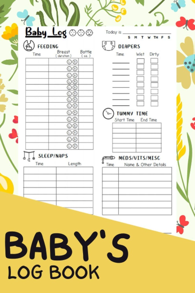 Libro de registro del bebé: un diario de seguimiento de bebés y recién nacidos Revista / libro de notas para la niñera, mamá, papá y nuevos padres
