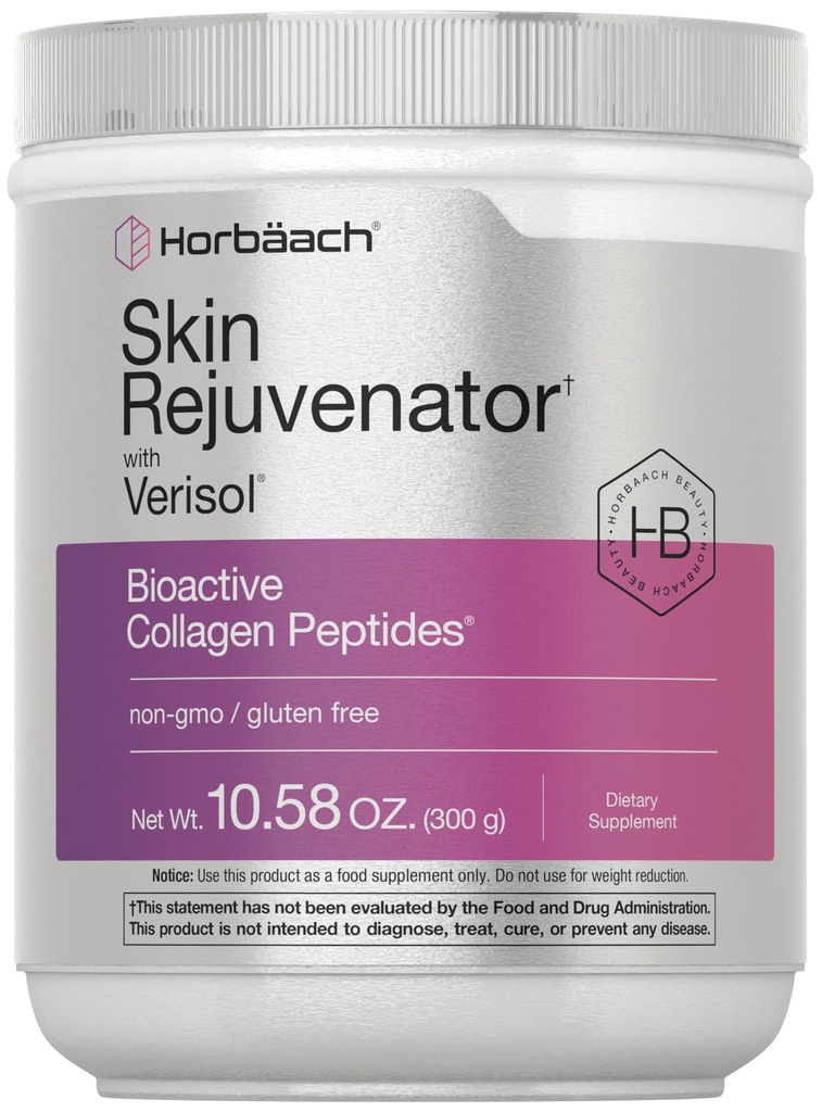 Horbäach Skin Rejuvenator with Verisol 10.58 oz ← Bioactive Collagen Peptide Powder Silencio Tipos I y III Silencio Non GMO, Gluten Free Supplement
