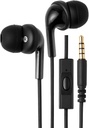 Básicos Árbulos con alambre con micrófono, En auriculares de oído, 3,5 mm Jack, cable largo de 4,2 pies, Consejos de oído S/M/L, Negro